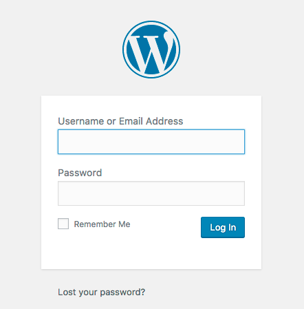 WordPress Login Screen