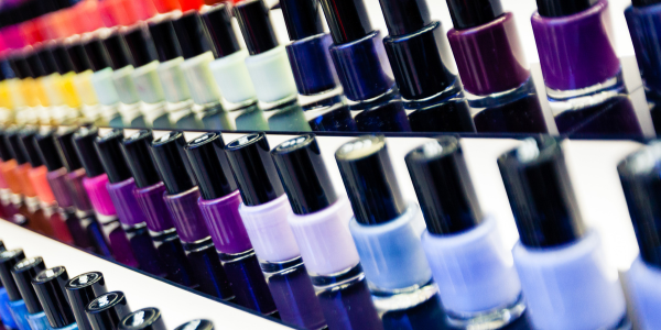 A selection of paints at nail bars near me