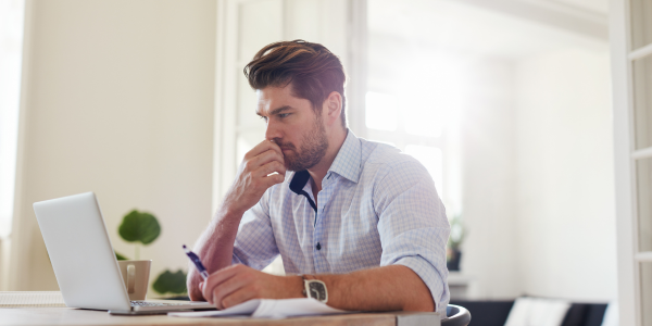 A man designing his small business website