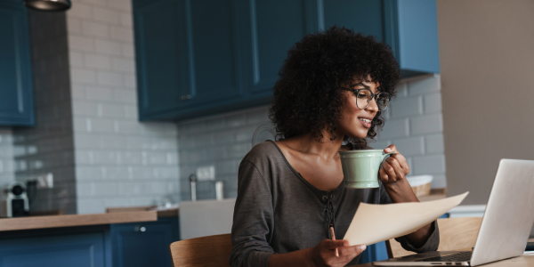 A woman updating her product listings on her small business website