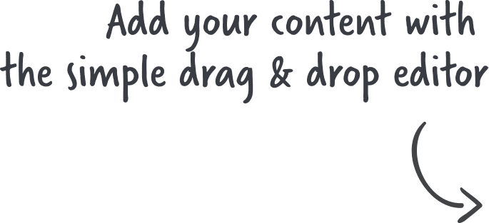Add your content with the simple drag & drop editor