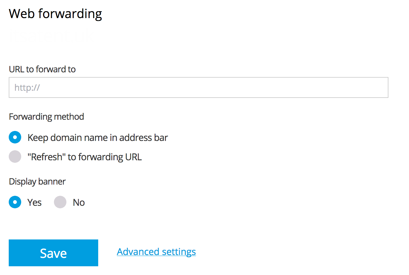 Configuring Web Forwarding - Support Centre 