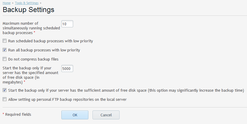 backup settings backup settings