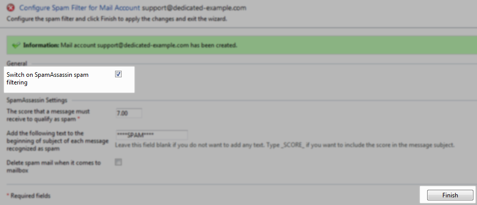 spam settings spam settings