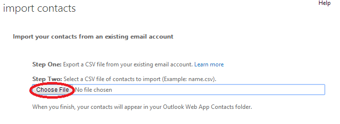 can i import contacts to outlook web app