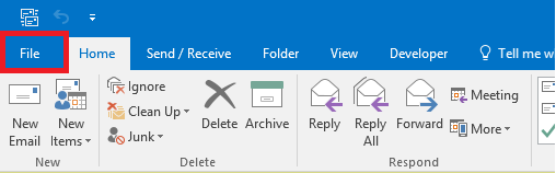 outlook 2016 click file outlook 2016 click file
