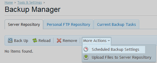 scheduled backup option scheduled backup option