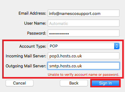 How set up a account in Mac Mail - Centre - names.co.uk