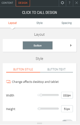 Amending the design of the click to call widget