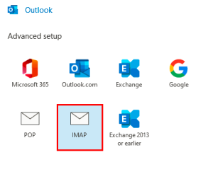 Setting up an IMAP account on Outlook 365 - Support Centre - names.co.uk