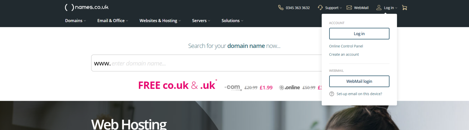 How to access your Online Control Panel - Support Centre - names.co.uk
