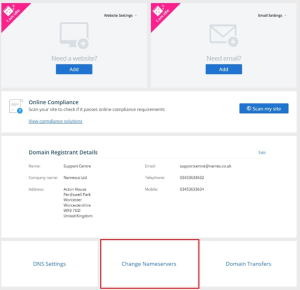 How to change your Nameserver Details - Support Centre - names.co.uk